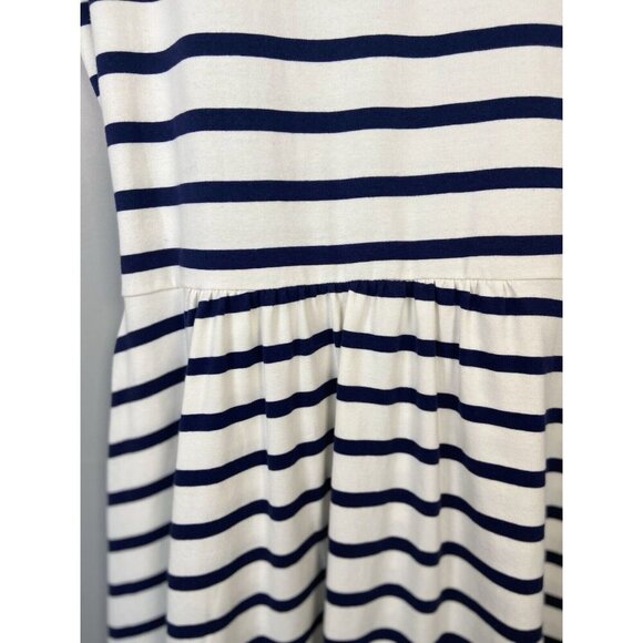 Hope & Henry Short Sleeve Tie Front Striped Dress White &‎ Navy Size S Nautical - Picture 10 of 14